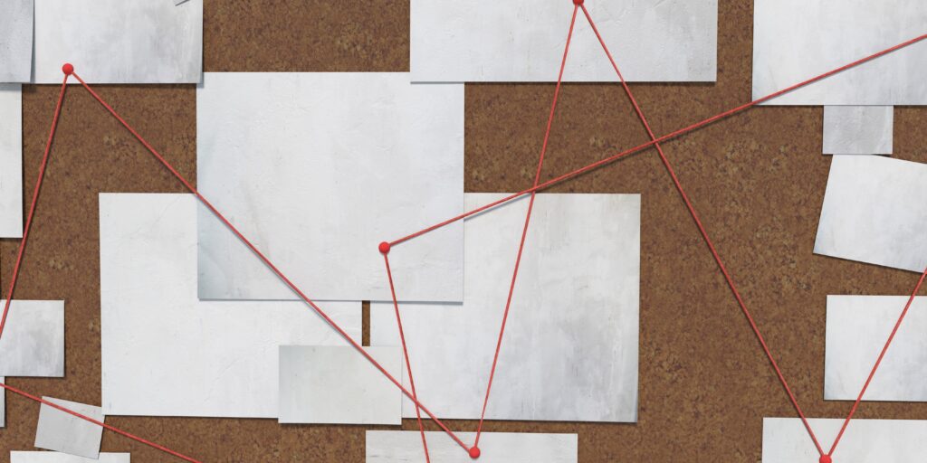 Illustrated digital forensics laboratory workstation at night with a courthouse visible through the background window. A ruggedized forensic laptop displays a legal scales icon and green code output, connected by blue cables to a hard drive forensic duplicator with a gold key in the foreground. Three monitors display file analysis timelines, hexadecimal data patterns, and a digital evidence network map with document flow diagrams. Binary code patterns line the walls. Teal and blue color palette with glowing circuit accents. Citanex AI Digital Forensic Reviews.